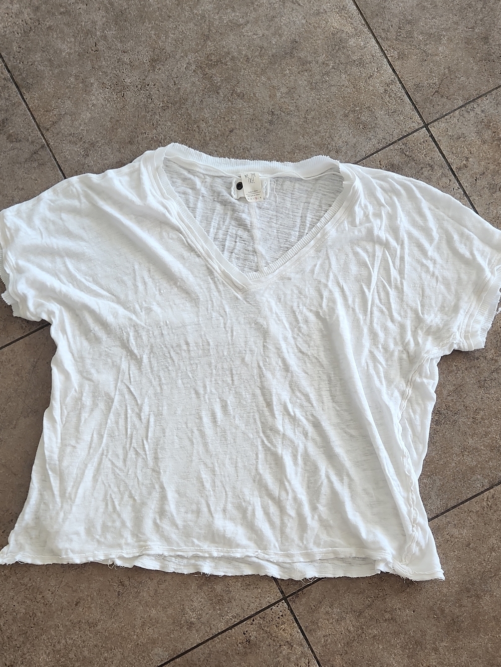 We The Free... White V-Neck Short Sleeve Tee